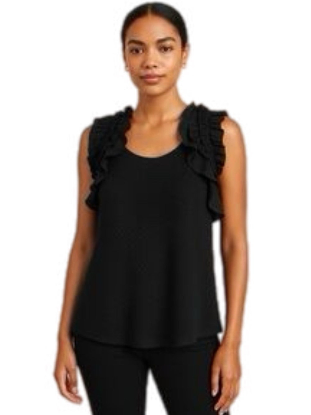 Deletta Textured Ruffle Shoulder Tank Top Clemente Anthropologie Whimsigoth